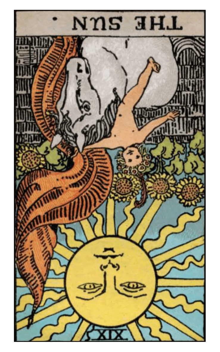 The Sun Tarot Card Reversed