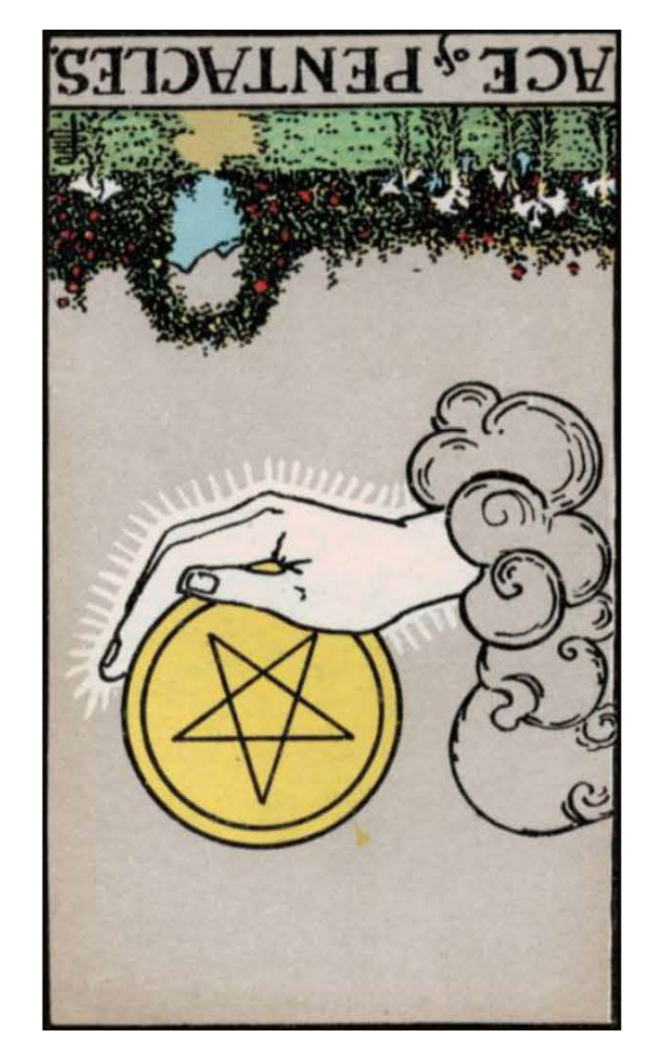 Ace of Pentacles Reversed Tarot Card