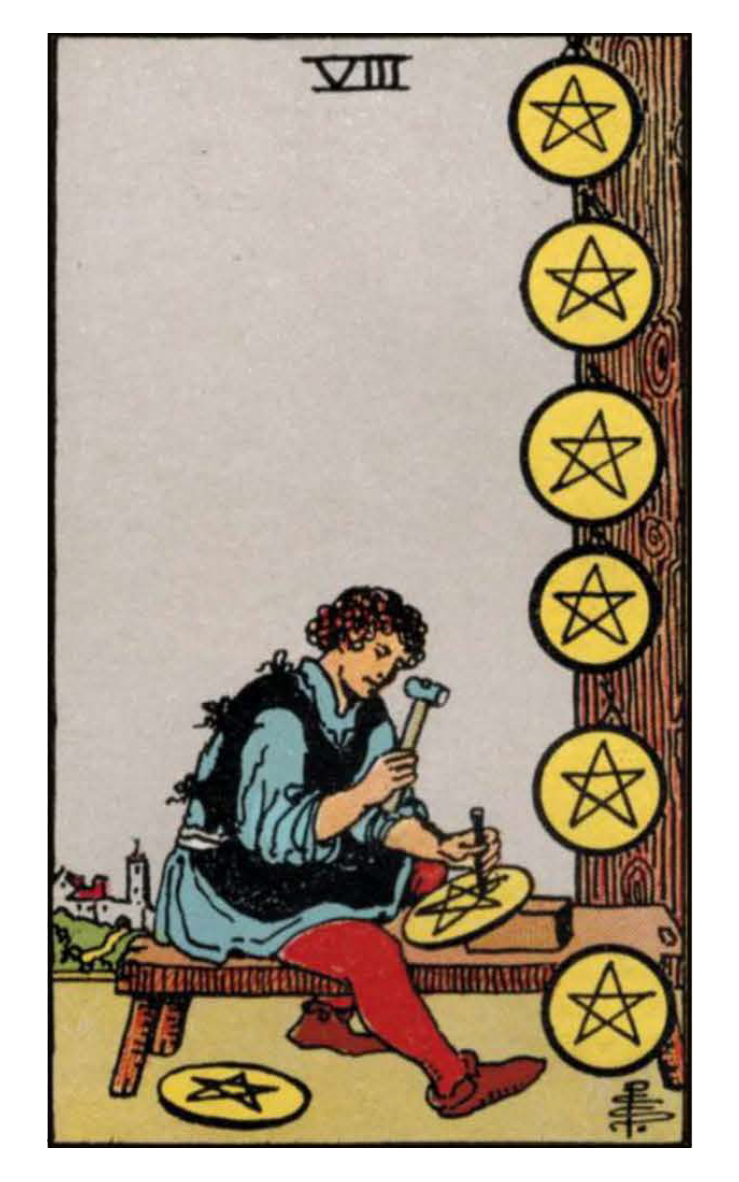 Eight of Pentacles Tarot Card