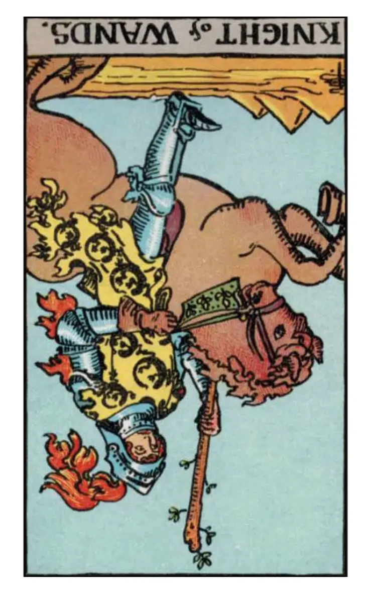 Knight of wands reversed