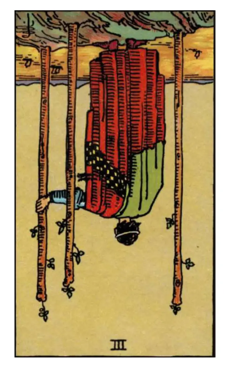 Three of wands reversed