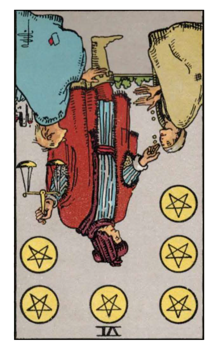 six of pentacles reversed